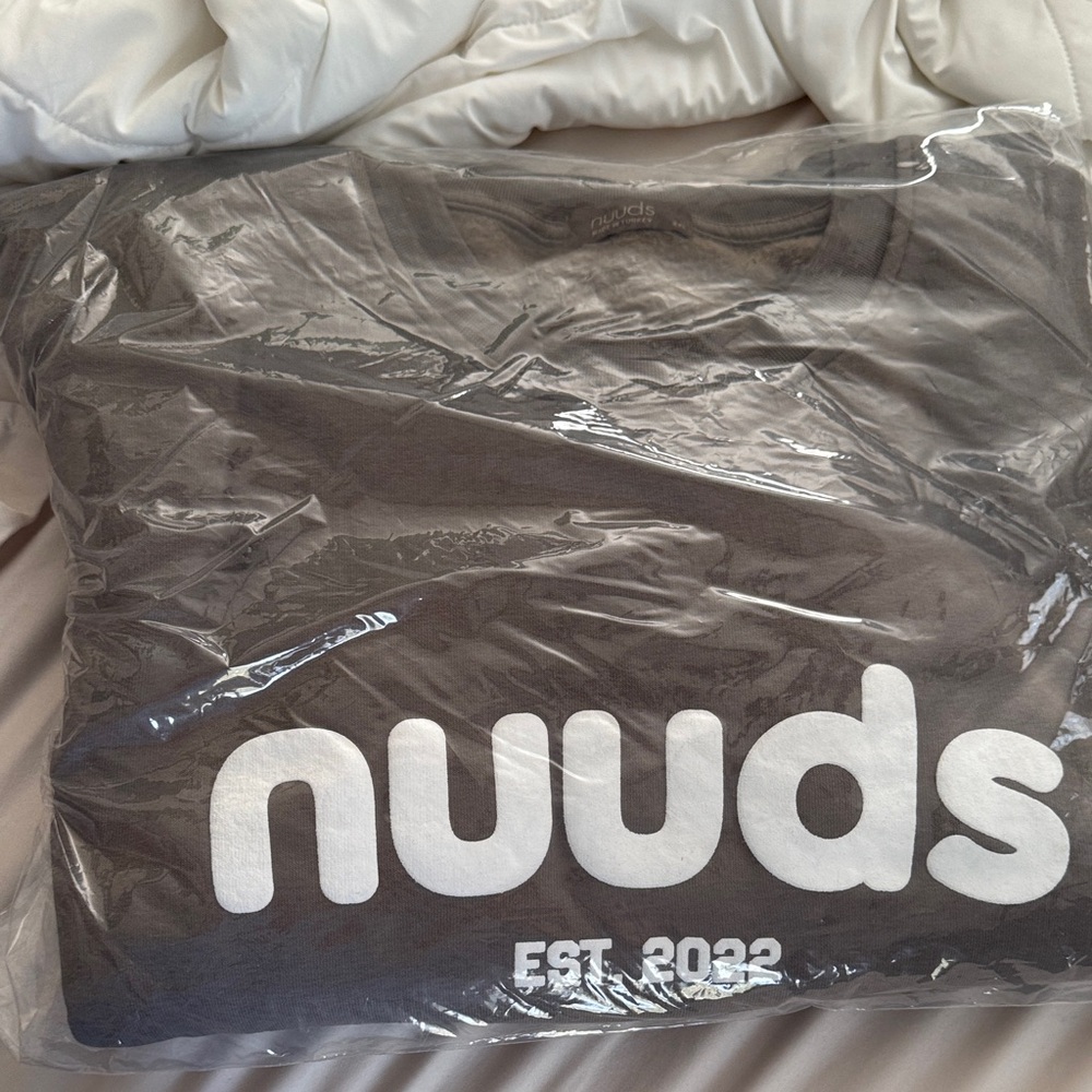 Nuuds Charcoal Tee with White Logo